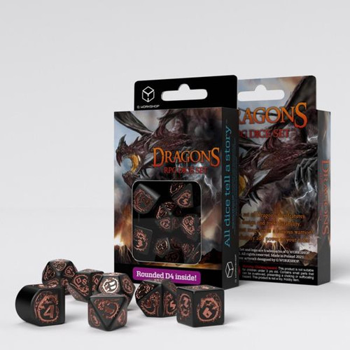 Dragons Modern - Dice Set: Obsidian