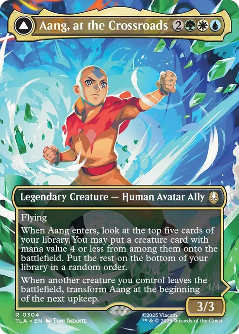 Aang, at the Crossroads // Aang, Destined Savior (Borderless Scene)