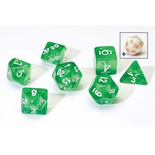 Polyhedral - 7 Die Set: Translucent Green