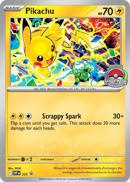 Scarlet & Violet Promo SVP225 Pikachu (World Championship 2025 Stamp)