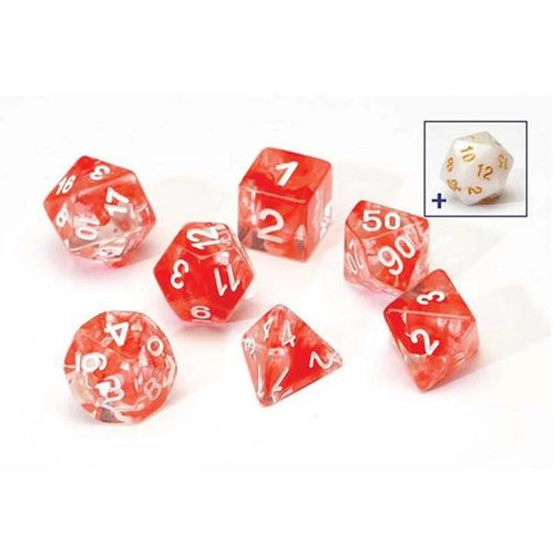 Polyhedral - 7 Die Set: Transparent Red Cloud