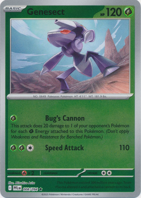 ME Phantasmal Flames 008/094 Genesect (Reverse Holo)
