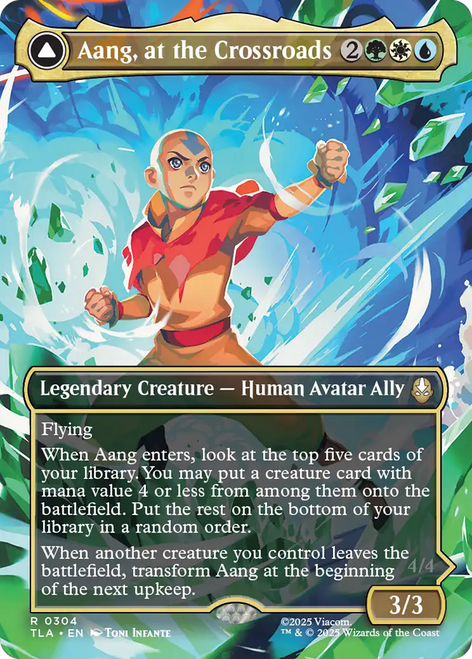 Aang, at the Crossroads // Aang, Destined Savior (Borderless Scene Foil)