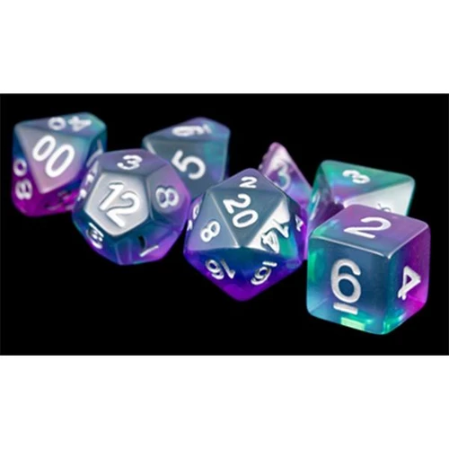 Fanroll - Resin Polyhedral Dice Set: Blue Aurora (16mm)