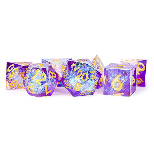 Fanroll - Handcrafted Sharp Edge Resin Dice Set: Royal Geode (16mm)