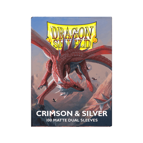 Dragon Shield Dual Matte Sleeves - Crimson & Silver (100)