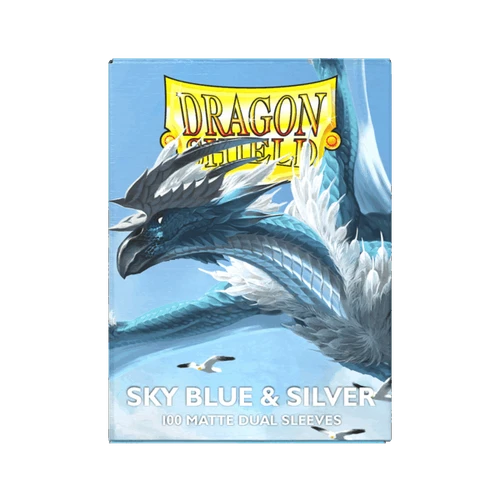 Dragon Shield Dual Matte Sleeves - Sky Blue & Silver (100)