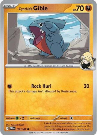 SV Destined Rivals 102/182 Cynthia's Gible (Prize Pack League Promo Non-Holo)