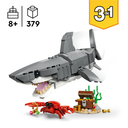 Creator 3in1 Fierce Shark with a Treasure Chest 31381