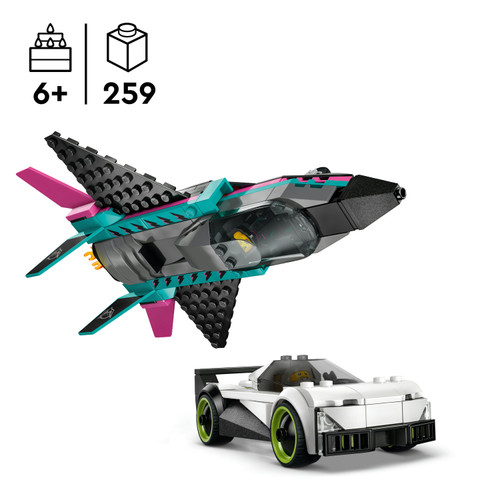 City Jet vs. Car Toy Vehicle Model Kit 60489