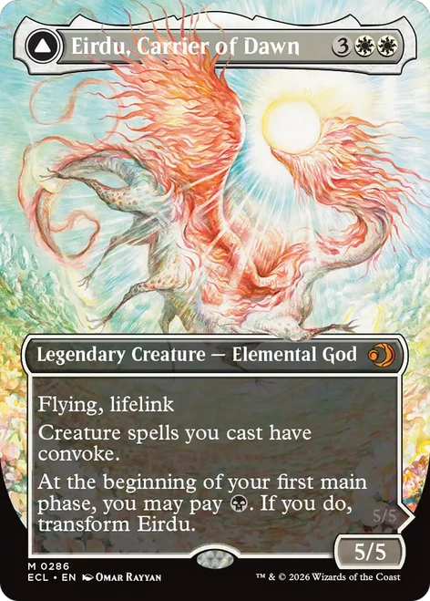 Eirdu, Carrier of Dawn // Isilu, Carrier of Twilight (Borderless Art)
