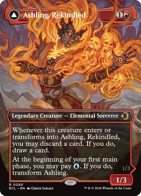 Ashling, Rekindled // Ashling, Rimebound (Borderless Art Foil)
