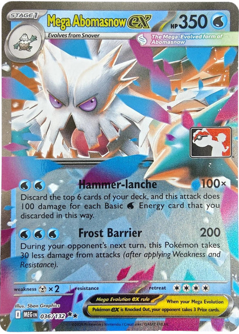 Mega Evolution 036/132 Mega Abomasnow ex (Prize Pack League Promo)