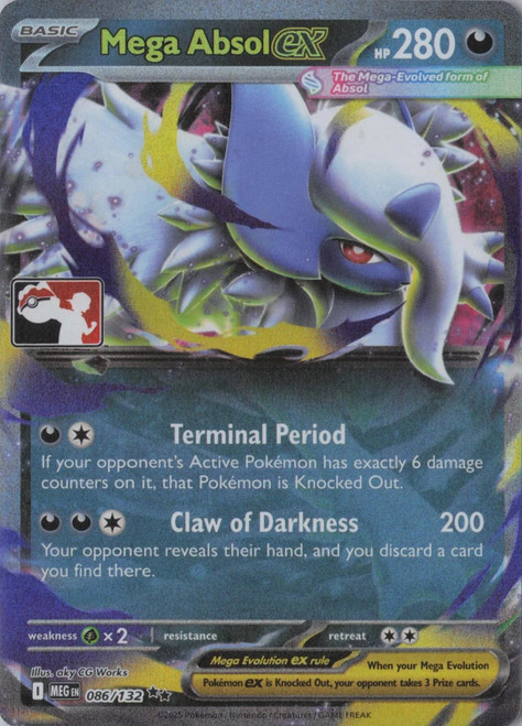 Mega Evolution 086/132 Mega Absol ex (Prize Pack League Promo)