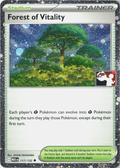 Mega Evolution 117/132 Forest of Vitality (Prize Pack League Promo Cosmo Holo)