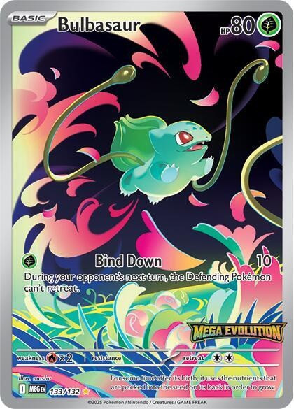 Mega Evolution 133/132 Bulbasaur (Illustration Rare Mega Evolution Stamp)