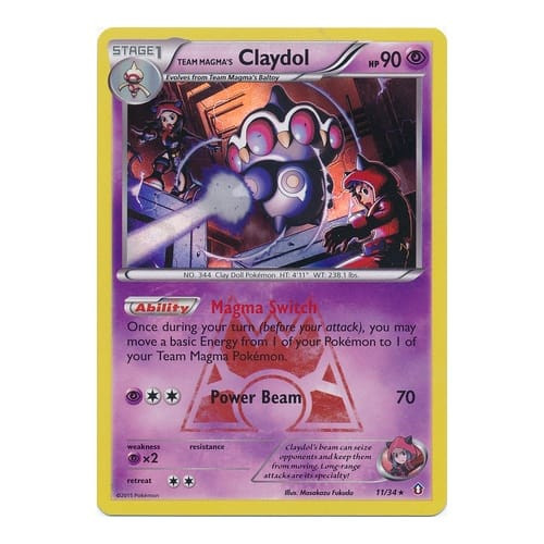 XY Double Crisis 11/34 Team Magma's Claydol (Holo)