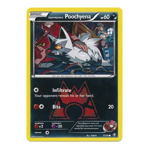 XY Double Crisis 17/34 Team Magma's Poochyena