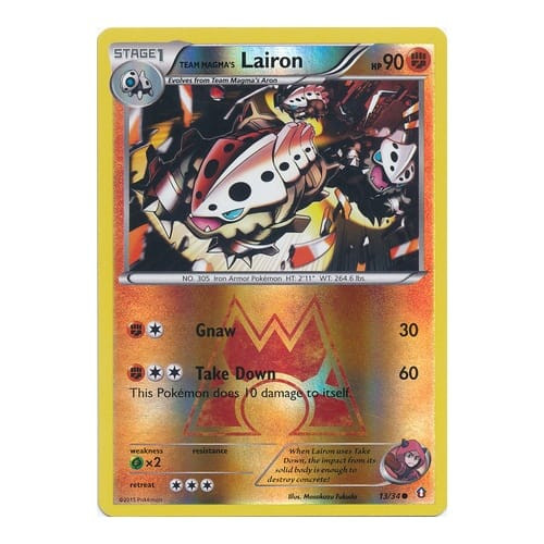 XY Double Crisis 13/34 Team Magma's Lairon (Reverse Holo)