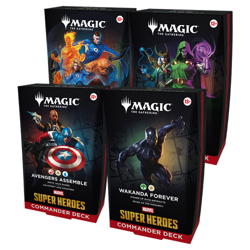 Marvel Super Heroes Precon Commander Deck - Magic: The Gathering (MTG) UK Set of 4