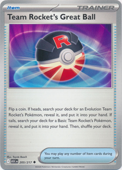 ME Ascended Heroes 205/217 Team Rocket's Great Ball
