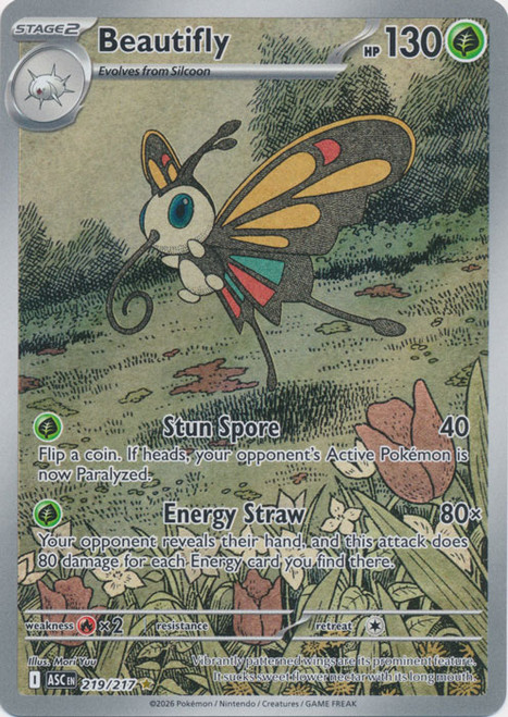ME Ascended Heroes 219/217 Beautifly (Illustration Rare)