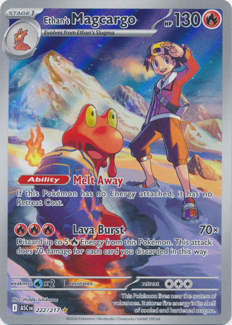 ME Ascended Heroes 222/217 Ethan's Magcargo (Illustration Rare)