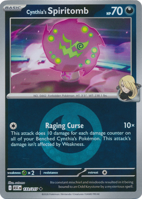 ME Ascended Heroes 133/217 Cynthia's Spiritomb (Reverse Holo ENERGY SYMBOL)
