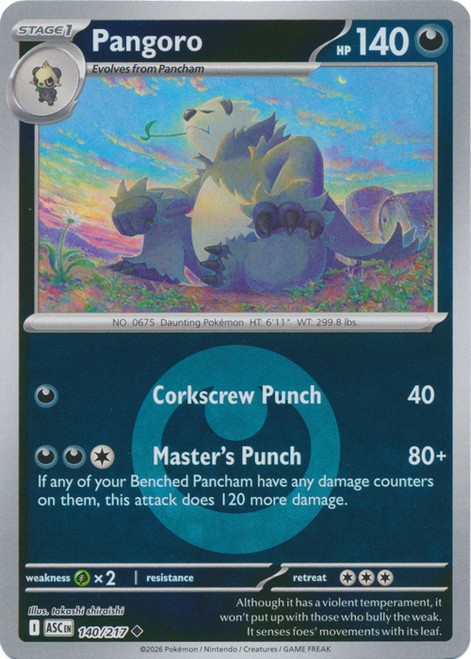 ME Ascended Heroes 140/217 Pangoro (Reverse Holo ENERGY SYMBOL)