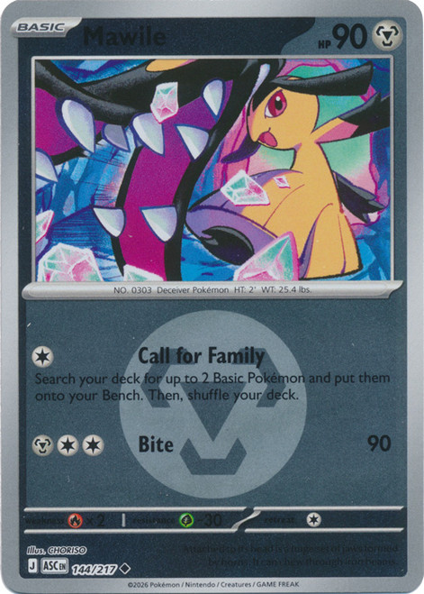 ME Ascended Heroes 144/217 Mawile (Reverse Holo ENERGY SYMBOL)