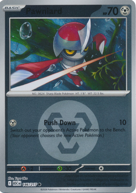 ME Ascended Heroes 146/217 Pawniard (Reverse Holo ENERGY SYMBOL)