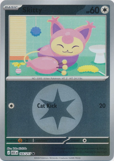 ME Ascended Heroes 165/217 Skitty (Reverse Holo ENERGY SYMBOL)