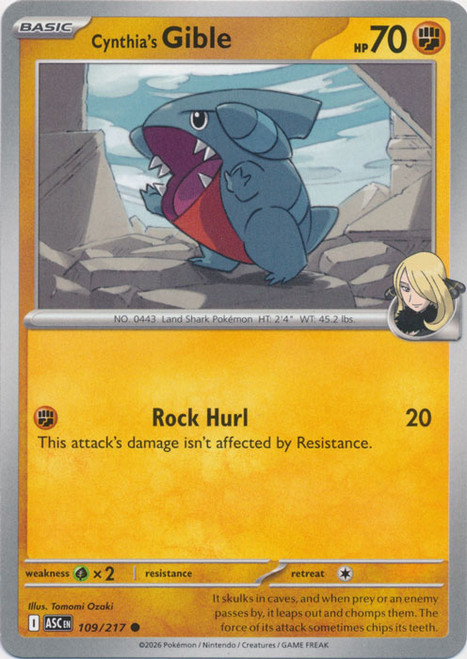 ME Ascended Heroes 109/217 Cynthia's Gible