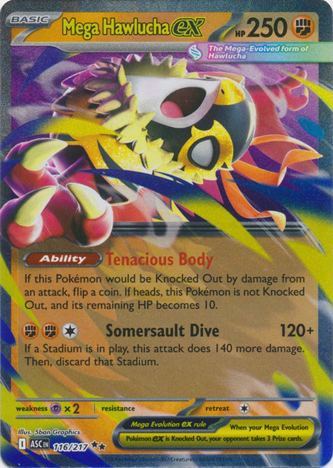 ME Ascended Heroes 116/217 Mega Hawlucha ex (Half Art)