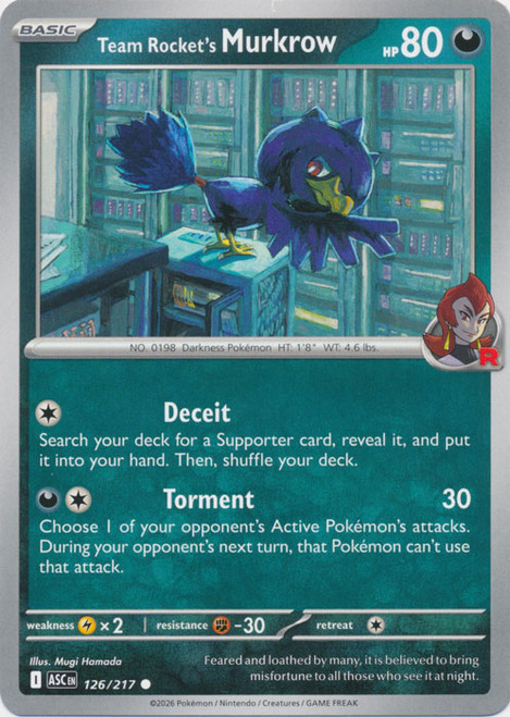ME Ascended Heroes 126/217 Team Rocket's Murkrow