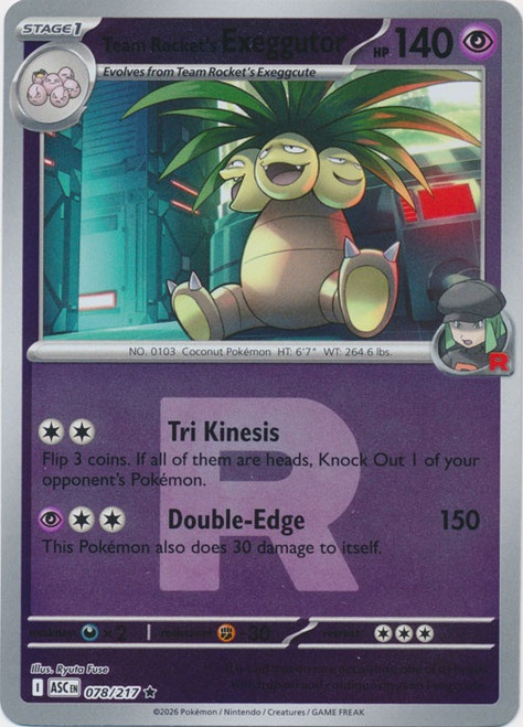 ME Ascended Heroes 078/217 Team Rocket's exeggutor (Reverse Holo ROCKET SYMBOL)