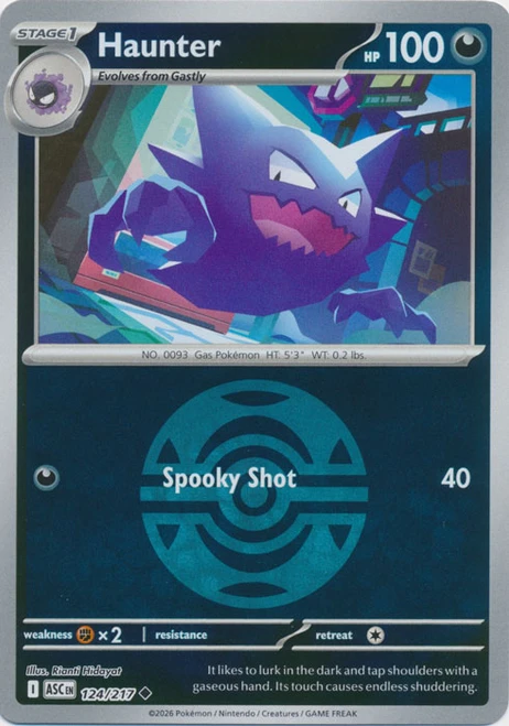 ME Ascended Heroes 124/217 Haunter (Reverse Holo BALL SYMBOL)