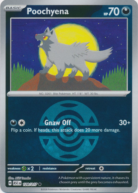 ME Ascended Heroes 128/217 Poochyena (Reverse Holo BALL SYMBOL)