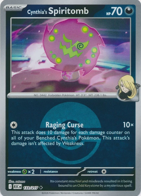 ME Ascended Heroes 133/217 Cynthia's Spiritomb (Reverse Holo BALL SYMBOL)