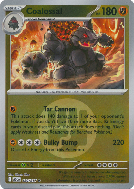 ME Ascended Heroes 120/217 Coalossal (Reverse Holo ENERGY SYMBOL)