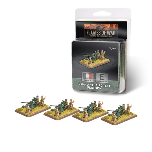 Flames of War - French: 25mm Anti-Aircraft Platoon (x4)
