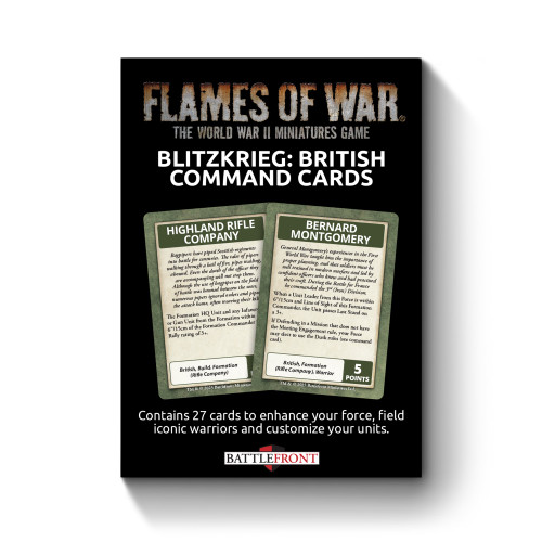 Flames of War: Blitzkrieg - British: Command Cards (x27 Cards) Limited Edition