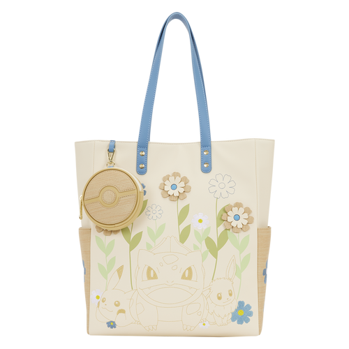 Pokemon: Floral Tote Crossbody Bag with Coin Bag