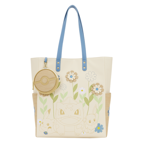 Pokemon: Floral Tote Crossbody Bag with Coin Bag