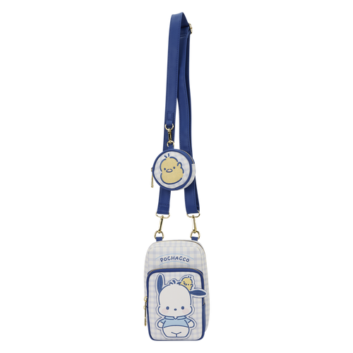 Sanrio: Pochacco Gingham Cellphone Crossbody Bag with Coin Bag