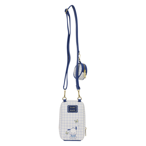 Sanrio: Pochacco Gingham Cellphone Crossbody Bag with Coin Bag