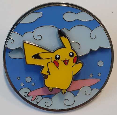 Surfing & Flying Pikachu Pin Badge