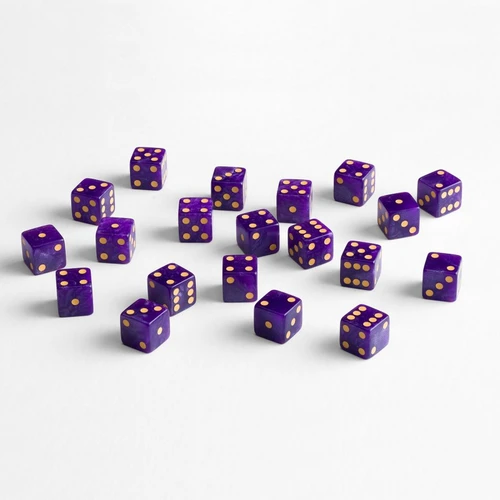Full Pack of D6s: Shimmering Purple & Gold