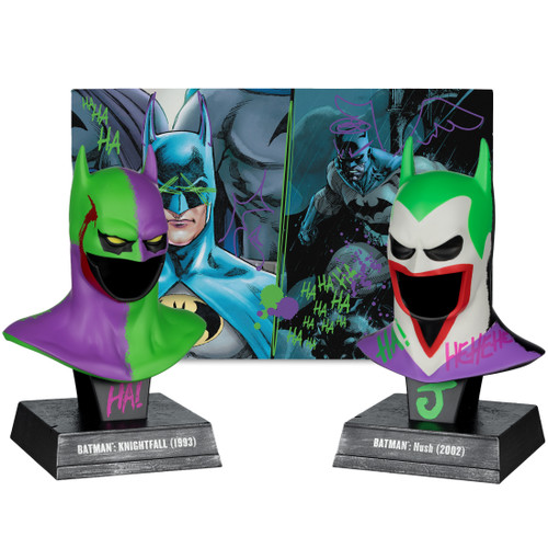DC Direct: Batman Knightfall and Hush (Jokerized) Cowl 1:3 (Gold Label Series) Scale Replica 2-Pack