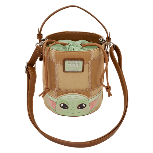 Star Wars: The Mandalorian Grogu & Anzellan Drawstring Bucket Crossbody Bag with Coin Bag